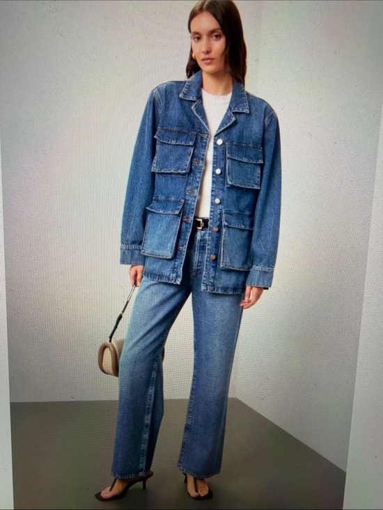 Anine Bing Jackets & Blazers - Anine Bing sz S 100% Cotton Denim Chore Barn ALDEN Jean Jacket silver hardware